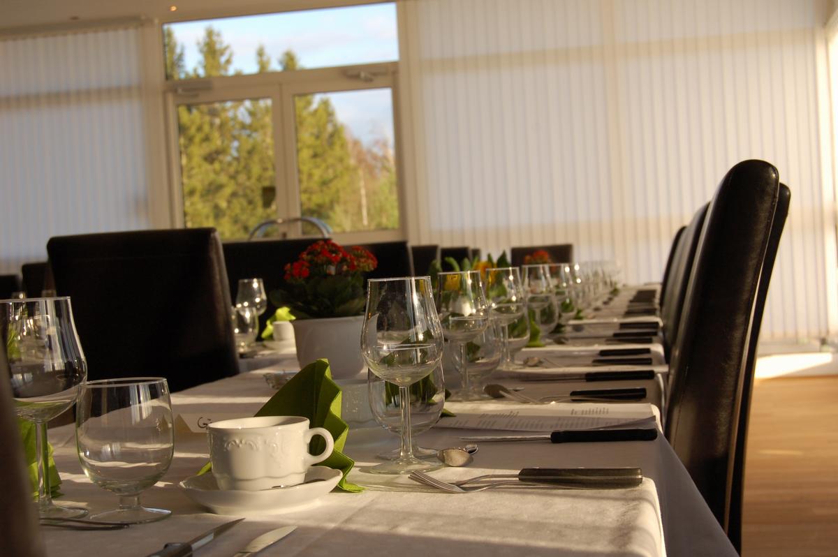 uppdukat i restaurangen
